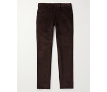 Schmal geschnittene Hose aus Baumwollcord