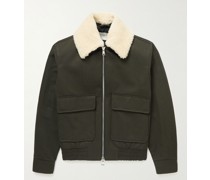 Shearling-Trimmed Cotton-Blend Twill Blouson Jacket
