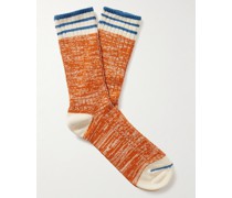 Oceanside Striped Cotton-Blend Socks