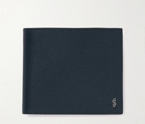 Evoluzione aufklappbares Portemonnaie aus vollnarbigem Leder mit Logoapplikation
