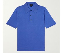 Pullover mit Polokragen aus einer Mischung aus Wolle und Maulbeerseide