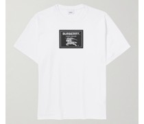 T-Shirt aus Stretch-Baumwoll-Jersey mit Logoapplikation