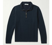 Donegal Merino Wool and Cashmere-Blend Half-Zip Sweater