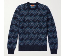 Pullover aus Jacquard-Strick aus einer Stretch-Baumwollmischung