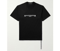 T-Shirt aus Baumwoll-Jersey mit Logoprint in Glitter-Optik