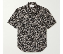 Floral-Print Organic Silk Crepe de Chine Shirt