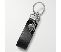 Schlüsselanhänger aus Leder mit brüniert silberfarbenen Details