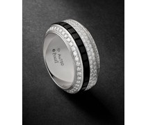 Possession Ring aus 18 Karat Weißgold mit Diamanten und Keramik