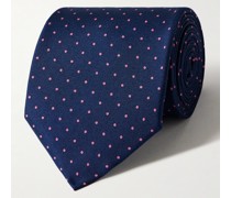Krawatte aus Seiden-Twill mit Punkten, 7,5 cm