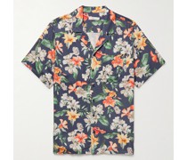 Hemd aus Twill mit Blumenprint und Reverskragen