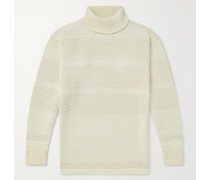 Rollkragenpullover aus strukturierter Schurwolle