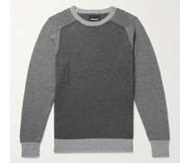 Pullover aus einer Woll-Baumwollmischung in Colour-Block-Optik