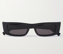 New Wave Sonnenbrille mit eckigem Rahmen aus Azetat