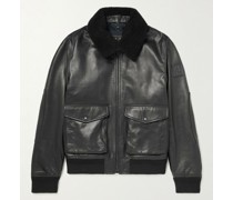 Chart Shearling-Trimmed Leather Jacket
