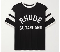 Sugarland T-Shirt aus Baumwoll-Jersey mit Logoprint und Streifen