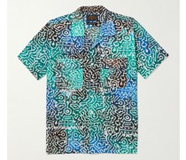 Camp-Collar Printed Cotton Shirt