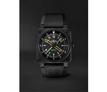 BR 03-92 Radiocompass Limited Edition Automatic 42 mm Uhr aus Keramik mit Kautschukarmband, Ref.-Nr. BR0392-RCO-CE/SRB