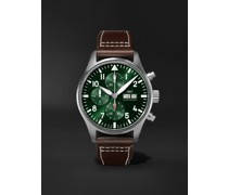 Pilot's Automatic Chronograph 43 mm Uhr aus Edelstahl mit Lederarmband, Ref.-Nr.  IW378005