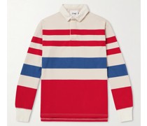 Gestreiftes Sweatshirt aus Baumwoll-Jersey mit Polokragen