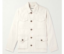 Hemdjacke aus einer Leinen-Baumwollmischung mit Fischgratmuster