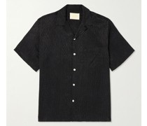 Hemd aus Jacquard mit wandelbarem Kragen und Fingerabdruck-Print