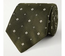 Krawatte aus bestickter Seiden-Faille, 7,5 cm