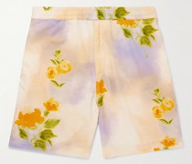 Warren 5210 gerade geschnittene Shorts aus einer Baumwoll-Lyocell-Mischung mit Print