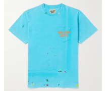 Vintage T-Shirt aus Baumwoll-Jersey mit Farbspritzern und Logoprint