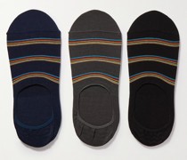 Set aus drei Paar Socken aus einer Baumwollmischung mit Streifen
