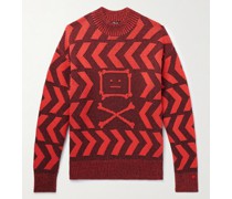 Pullover aus einer Woll-Baumwollmischung mit Intarsienmotiv