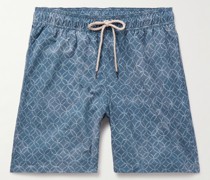 Beacon gerade geschnittene, lange Badeshorts aus recyceltem Material mit Print
