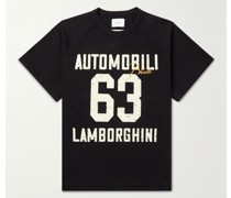 Oversized-T-Shirt aus Baumwoll-Jersey mit Logostickerei und Print
