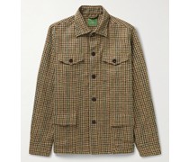 Hemdjacke aus Woll-Tweed mit Hahnentrittmuster