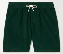 Gerade geschnittene Shorts aus Baumwollcord mit Kordelzugbund