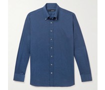Button-Down Collar Cotton-Blend Twill Shirt