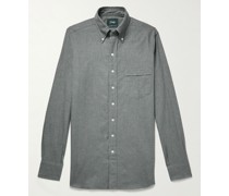 Hemd aus Baumwollflanell mit Button-Down-Kragen