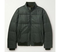 Wattierte Bomberjacke aus einer Woll-Kaschmirmischung