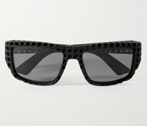 Dior3D S1I Sonnenbrille mit eckigem Rahmen aus strukturiertem Azetat