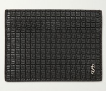 Stepan Kartenetui aus beschichtetem Canvas und Leder mit Logoprägung