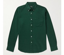 Button-Down Collar Waffle-Knit Cotton-Blend Shirt