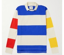 Sweatshirt aus Baumwoll-Jersey mit Polokragen in Colour-Block-Optik