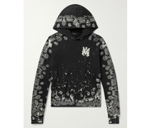 Printed Bleached Cotton-Jersey Hoodie
