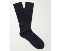 Socken aus Kaschmir in Zopfstrick