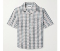 Riverside Hemd aus gestreiftem Baumwoll-Jacquard mit Reverskragen