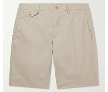 Schmal geschnittene Bermudashorts aus Baumwollpopeline mit Stretchanteil