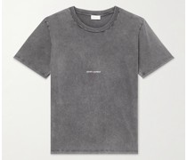 Distressed Logo-Print Cotton-Jersey T-Shirt