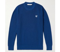 Pullover aus Baumwolle mit Logoapplikation
