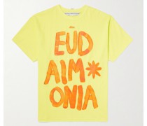 Eudaimonia T-Shirt aus Baumwoll-Jersey mit Webband und Print
