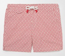 Standard Slim-Fit Mid-Length Printed Swim Shorts