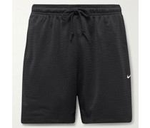 Gerade geschnittene Shorts aus Mesh mit Kordelzugbund und Logostickerei